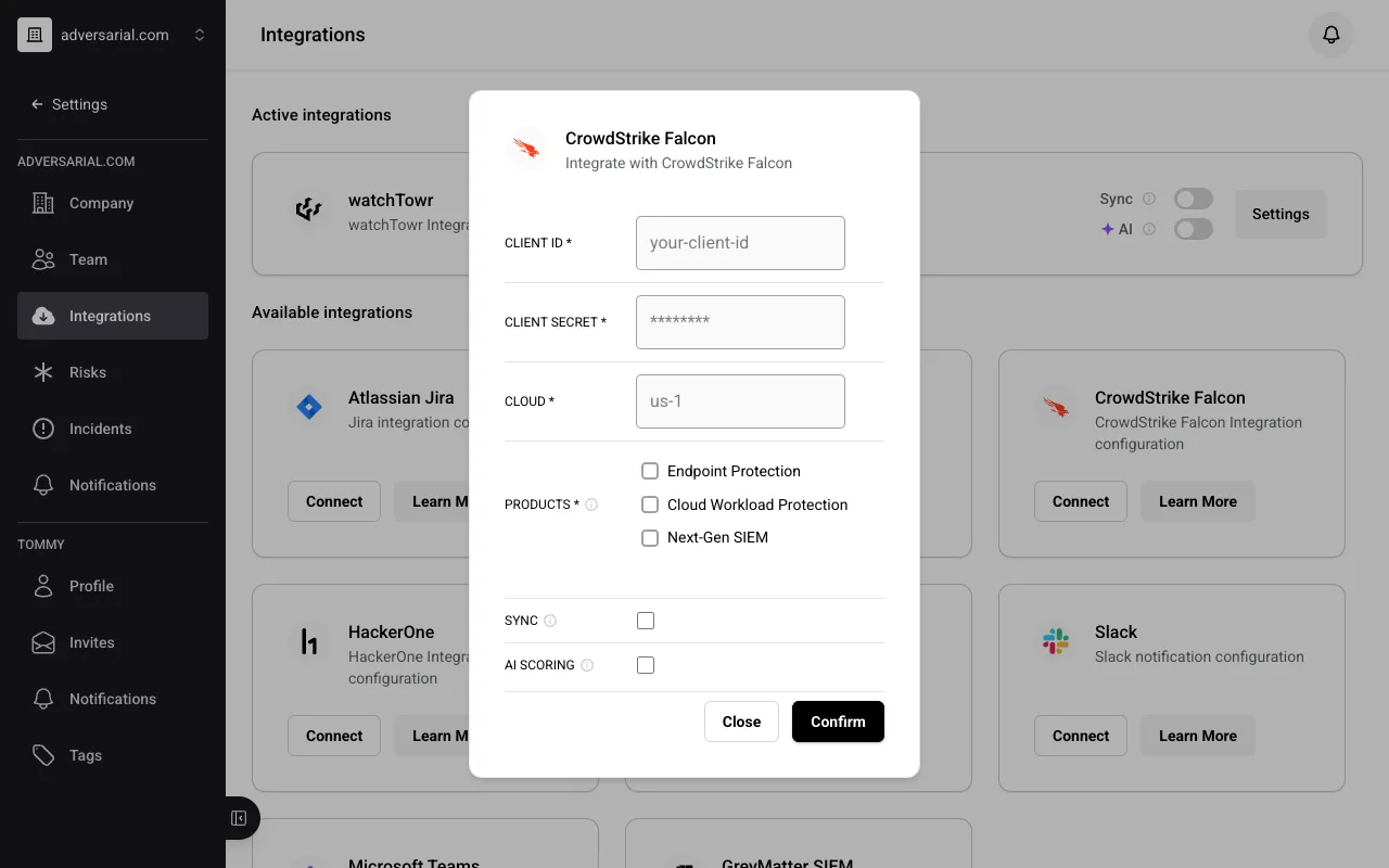 CrowdStrike integration configuration