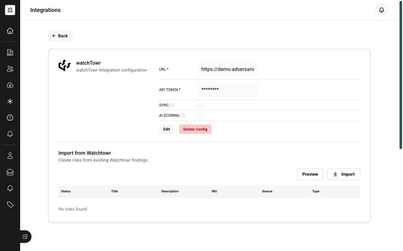 WatchTowr integration configuration